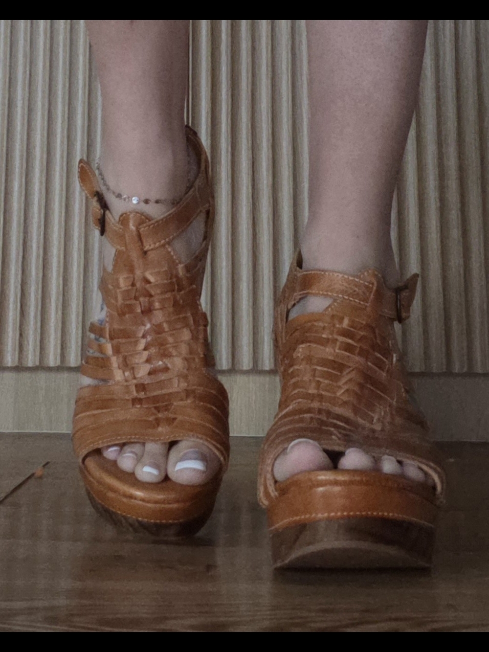 BedStu Leather Wedge Sandals - Tan - Picture 10 of 13